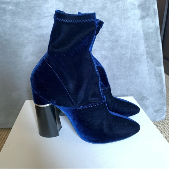3.1 Philip Lim, Kyoto Ankle Boots, Blue Velvet, 37, 7 - Picture 2 of 7